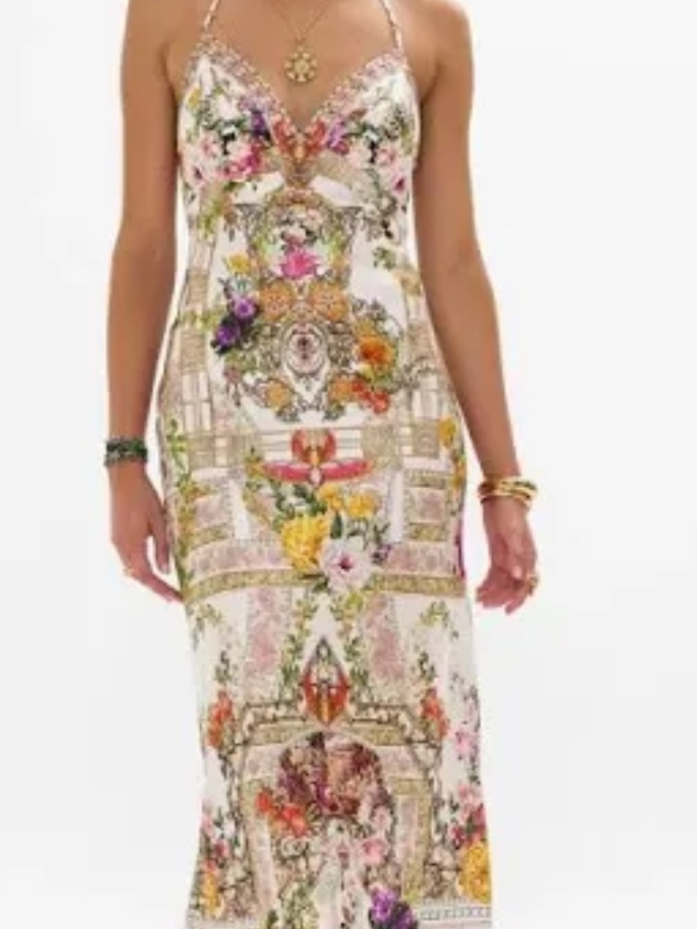 Camilla Egyptian Rose, chain detail Silk Maxi Dress - Picture 2 of 8